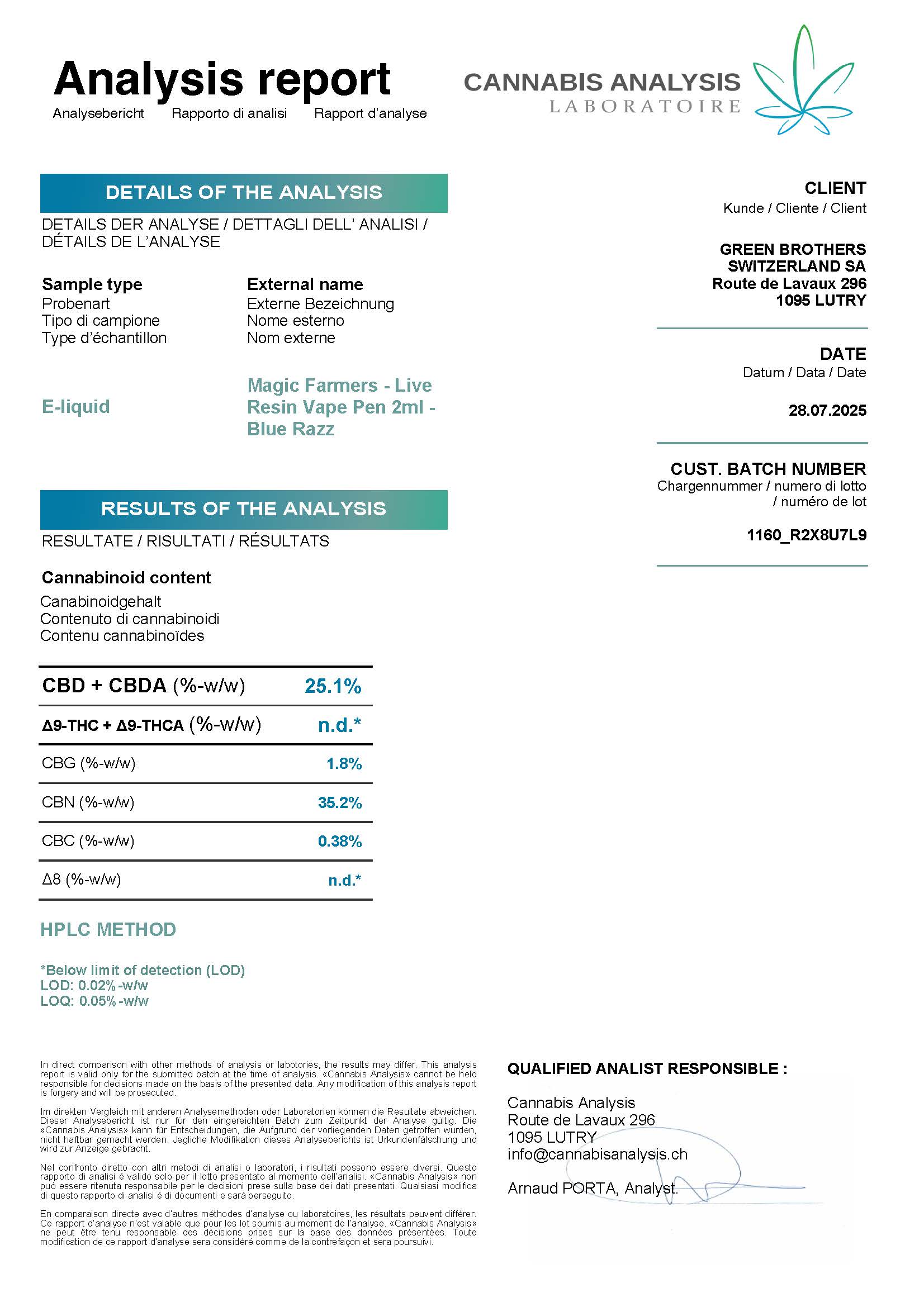 CBD-CBN VAPE Blue Razz - Magic Farmers - Bild 2