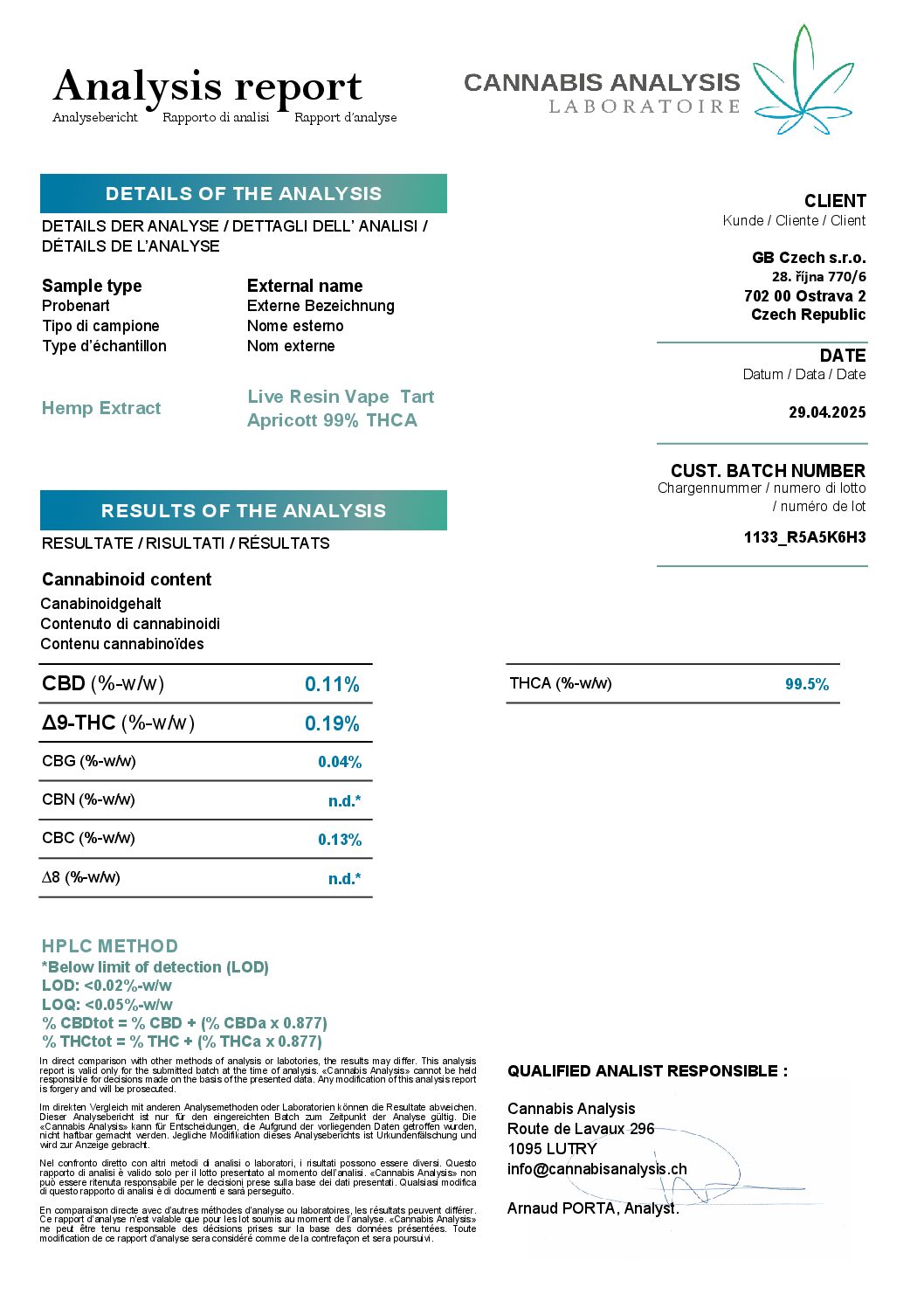 THCA Vape 99% - Magic Farmers - 2ml - Tart Apricot - Bild 2
