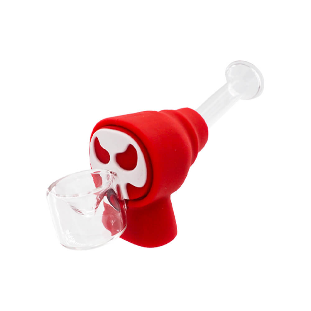 Skull Glass-Silicone Pipe with Removable Pieces – Bild 2