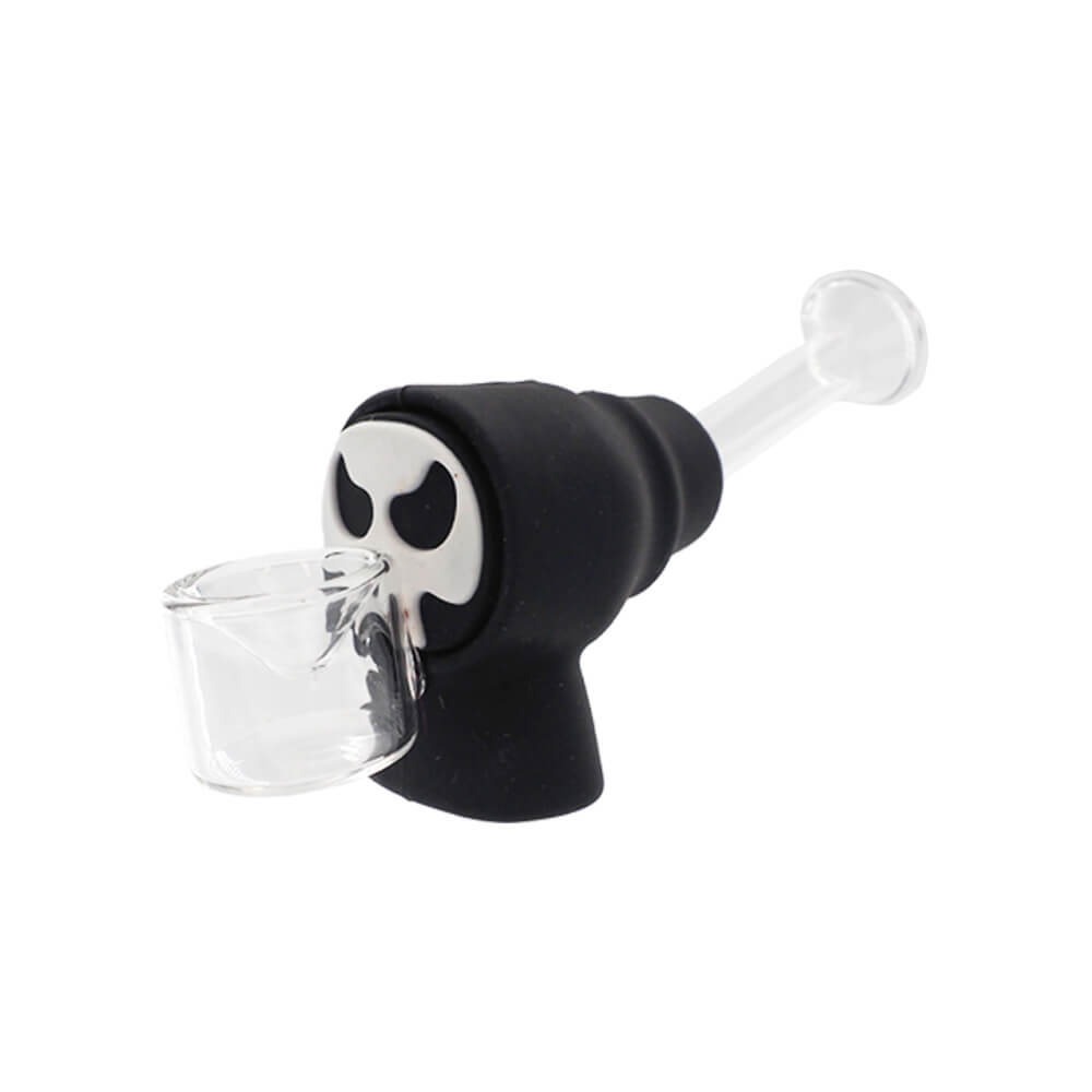 Skull Glass-Silicone Pipe with Removable Pieces – Bild 4