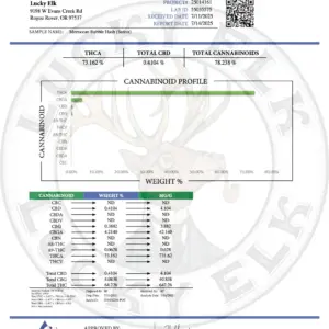 COA Bubble Hash Moroccan 78% THCA