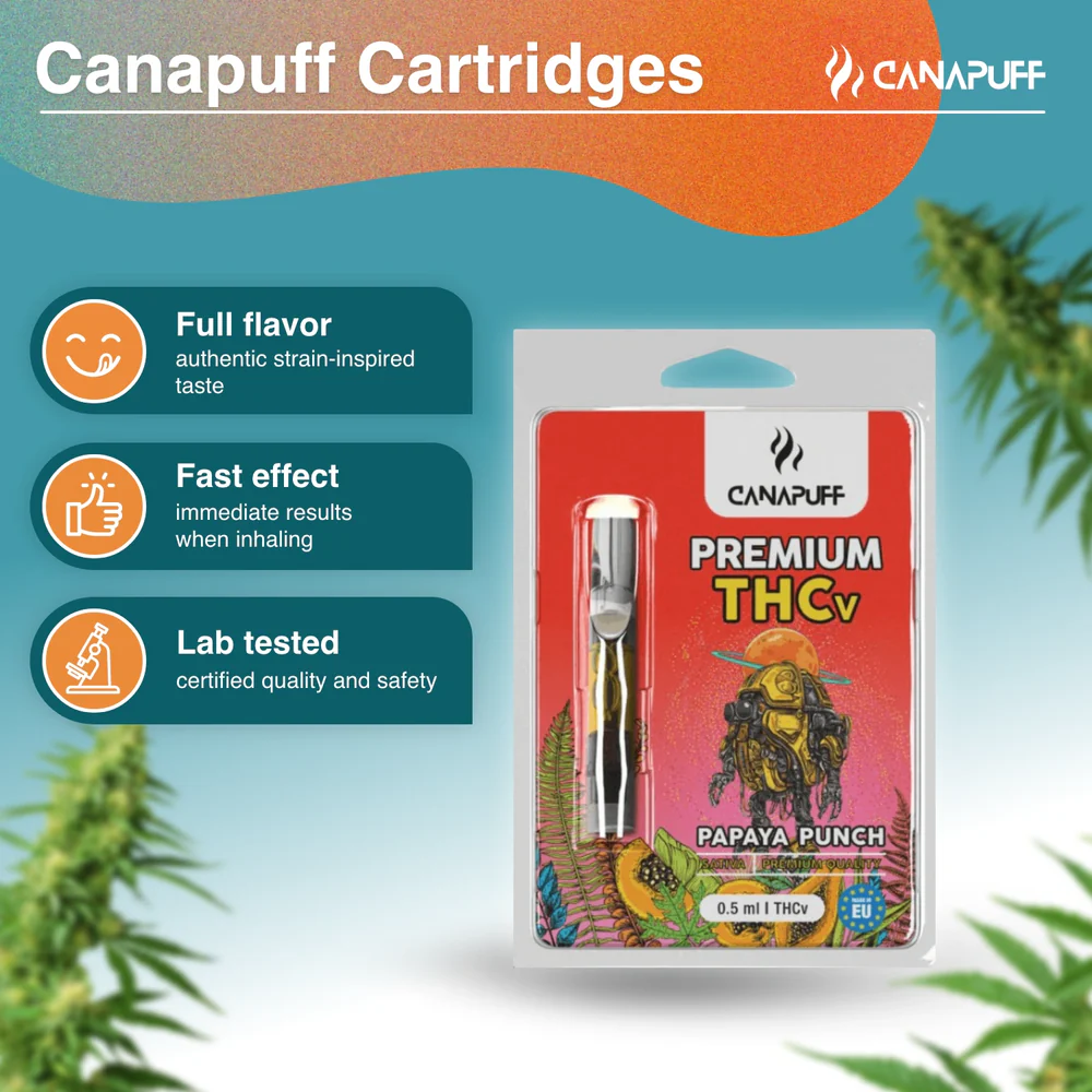 THCv Cartridge Papaya Punch 79% - 1ml - Image 3